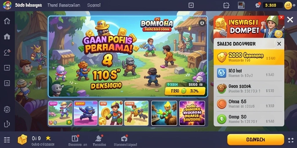 Tampilan awal FOMOTOTO yang menarik dan penuh warna.